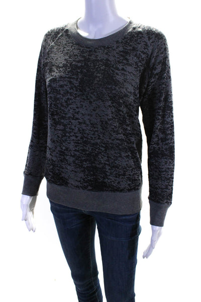 IRO Jeans Women's Long Sleeve Abstract Print Knit Top Gray/Black Size S