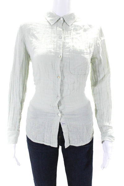 Rails Women's Cotton Long Sleeve Button Down Shirt Sage Green Size S