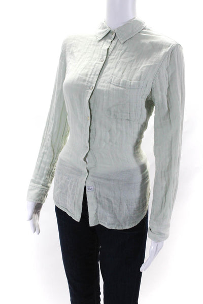 Rails Women's Cotton Long Sleeve Button Down Shirt Sage Green Size S