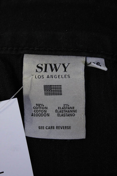 Siwy Womens Solid Black Cotton Distress Mid-Rise Mini Denim Shorts Size 26