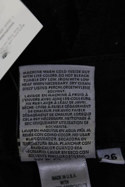 Siwy Womens Solid Black Cotton Distress Mid-Rise Mini Denim Shorts Size 26