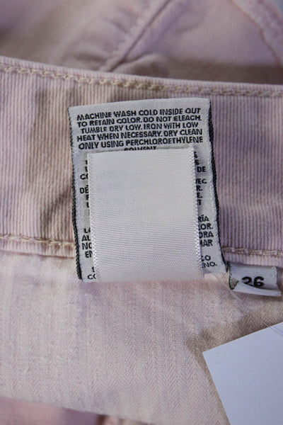 Siwy Womens Solid Pink Distress Mid-Rise Mini Cotton Denim Shorts Size 26