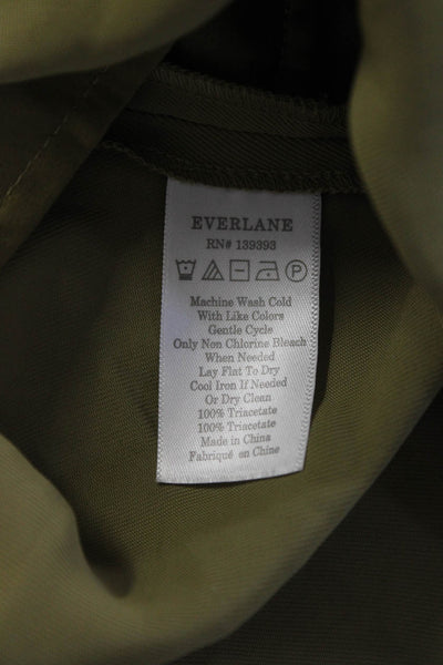 Everlane Womens The Japanese GoWeave Long Sleeve Mini Wrap Dress Olive  Size 00