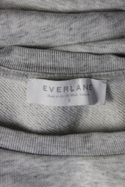 Everlane Womens Pullover Crew Neck Sweatshirt Heather Gray Cotton Size Small