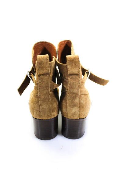 Rag & Bone Womens Leather Suede Ankle Strap Boots Light Brown Size 7.5US 37.5EU