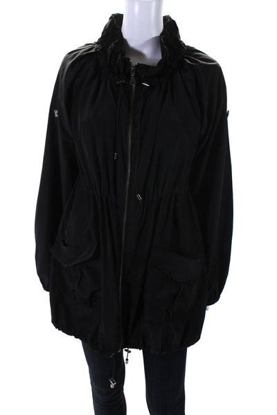 Threads by Saks Fifth Avenue Women's Drawstring Windbreaker Jacket Black Size M