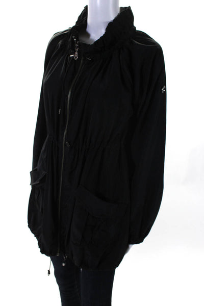 Threads by Saks Fifth Avenue Women's Drawstring Windbreaker Jacket Black Size M