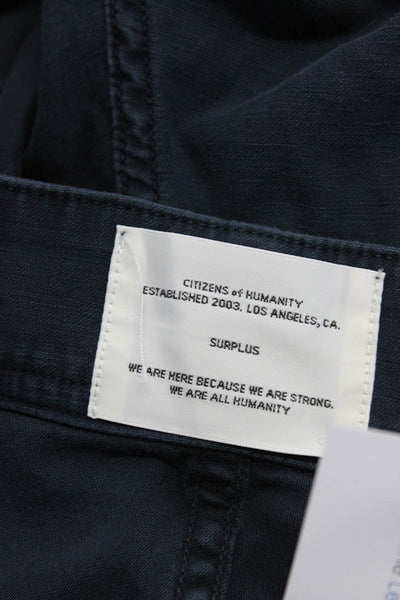 Citizens of Humanity Mens Cotton Buttoned Tapered Jogger Pants Navy Size EUR33