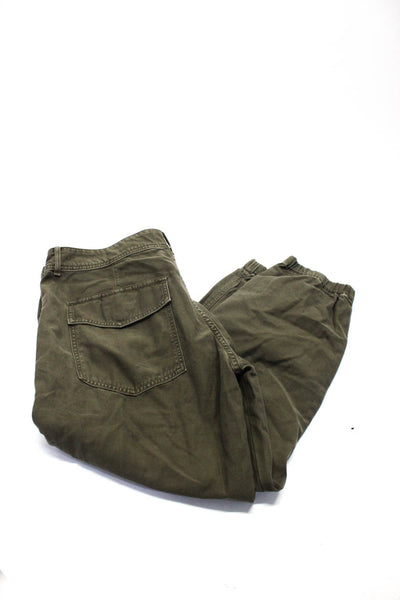 Citizens of Humanity Mens Cotton Buttoned Tapered Jogger Pants Green Size EUR33