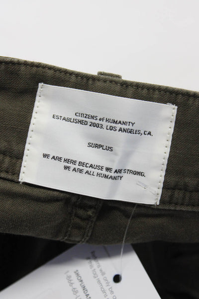 Citizens of Humanity Mens Cotton Buttoned Tapered Jogger Pants Green Size EUR33