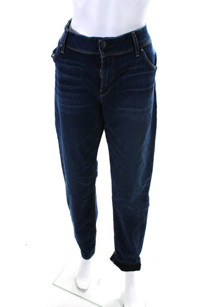 Hudson Womens Cotton Elastic Waist Straight Leg Dark Wash Jeans Blue Size EUR34