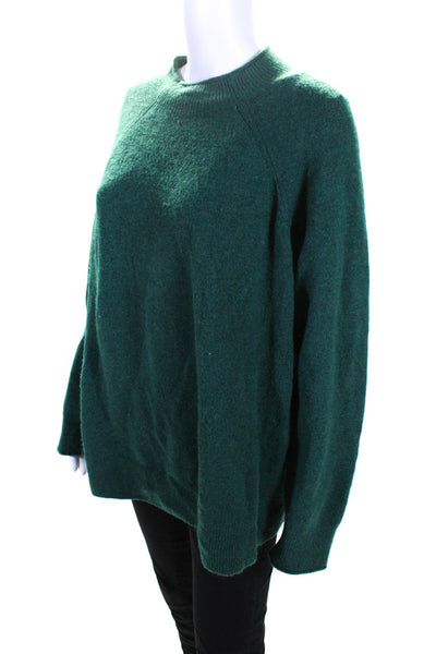 J Crew Womens Knit Ribbed Hem Long Sleeve Mock Neck Sweater Pine Green Size 2X