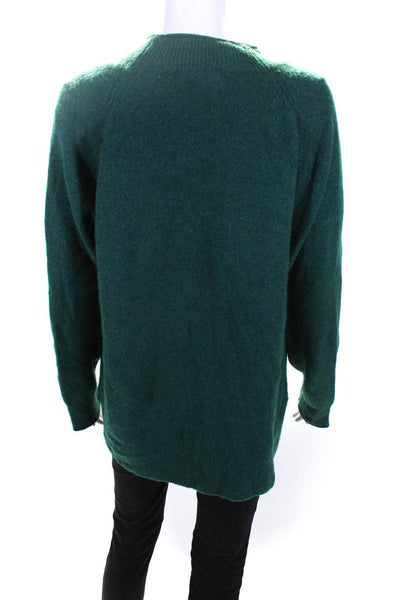 J Crew Womens Knit Ribbed Hem Long Sleeve Mock Neck Sweater Pine Green Size 2X