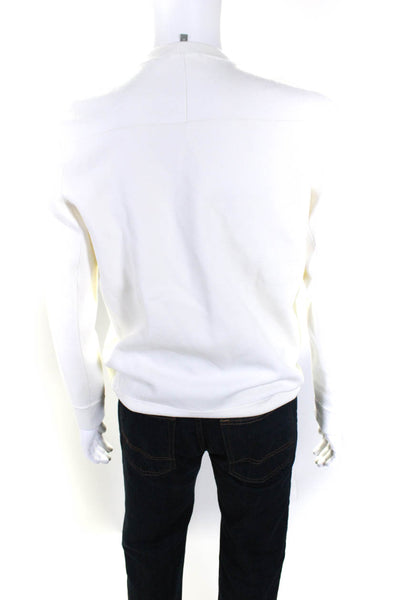 Vince Mens Long Sleeves Alemos Crew Neck Pullover Sweater White Size Medium