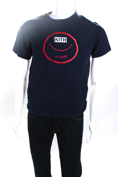 Kith Coca Cola Mens  Graphic Tee Shirt Blue Red Cotton Size Extra Small