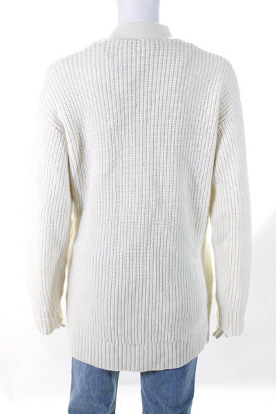 Rails Womens V-Neck Long Sleeve Waist Tie Wrap Cardigan Sweater White Size XS