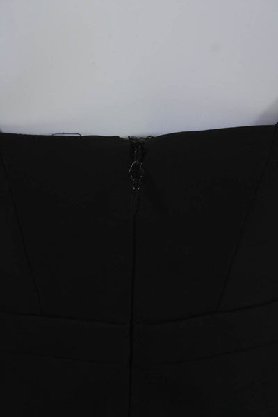 BCBGMAXAZRIA Womens Cut Out V-Neck Sleeveless Zip Up Mini Dress Black Size 0