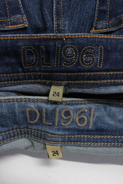DL1961 Womens Distressed Five Pocket Low-Rise Skinny Jeans Blue Size 24 Lot 2