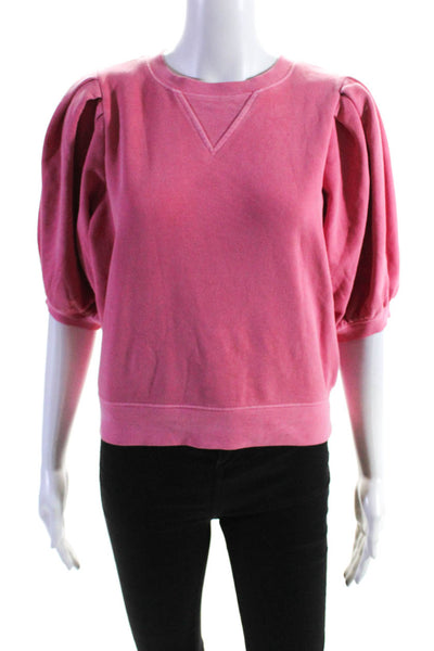 Rails Womens Cotton Bishop Half Sleeve Crewneck Sweatshirt Top Gum Pink Size XS