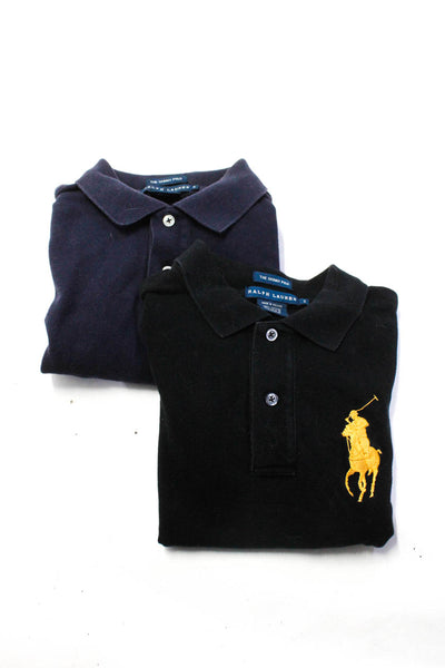 Ralph Lauren Blue Label Womens Skinny Polo Shirts Blue Black Size Small Lot 2