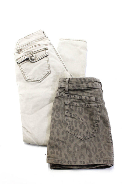 Joes Jeans Seven 7 Womens Skinny Jeans Leopard Denim Skirt Brown 24 25 Lot 2