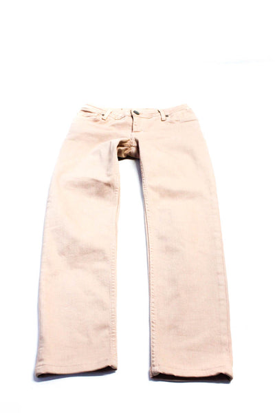 Victoria Beckham Womens Denim Mid Rise Straight Leg Jeans Light Pink Size 25