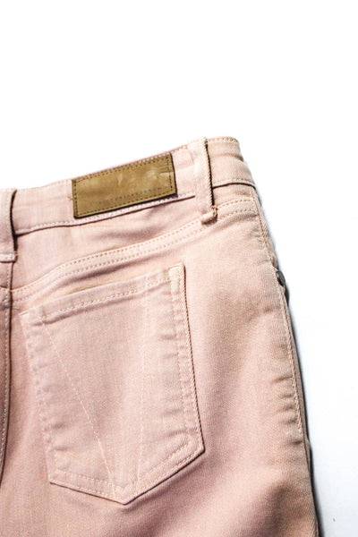 Victoria Beckham Womens Denim Mid Rise Straight Leg Jeans Light Pink Size 25