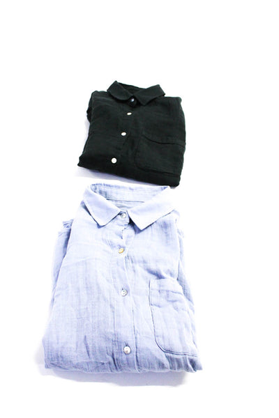 Rails Women's Long Sleeve Cotton Button Up Shirts Gray Blue Size S Lot 2