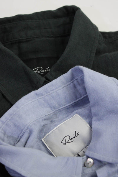 Rails Women's Long Sleeve Cotton Button Up Shirts Gray Blue Size S Lot 2