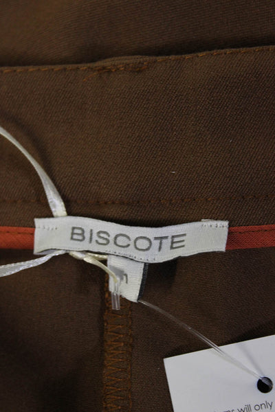Biscote Women's Cuffed Ankle High Waist Cargo Pants Brown Size 1