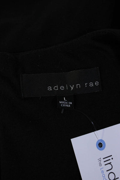 Adelyn Rae Womens Sleeveless Cutout V Neck Knee Length A Line Dress Black Size L