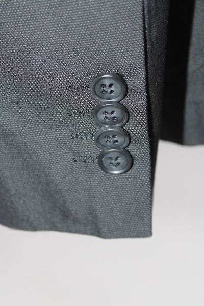 Saks Fifth Avenue Mens Cotton Buttoned Collared Long Sleeve Blazer Black Size M