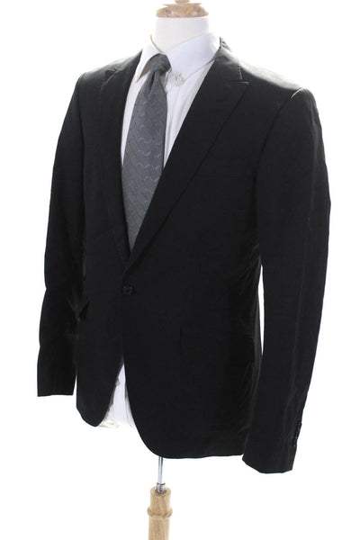 Tiger of Sweden Mens Cotton Darted Collared Buttoned Blazer Black Size EUR50