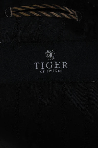 Tiger of Sweden Mens Cotton Darted Collared Buttoned Blazer Black Size EUR50