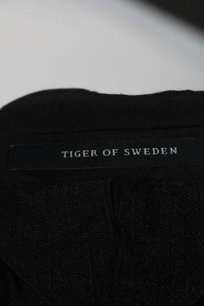Tiger of Sweden Mens Cotton Darted Collared Buttoned Blazer Black Size EUR50