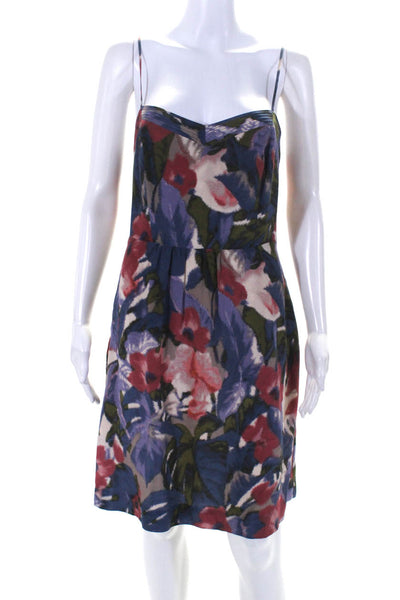 Moulinette Soeurs Womens Silk Spot Zip Sleeveless Midi Dress Multicolor Size 8
