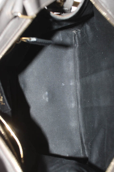 Yves Saint Laurent Womens Leather Cabas ChYc Flap Crossbody Shoulder Handbag Gra
