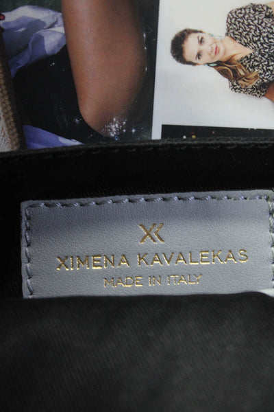 Ximena Kavalekas Womens Leather Chain Link Strap Shoulder Handbag Gray