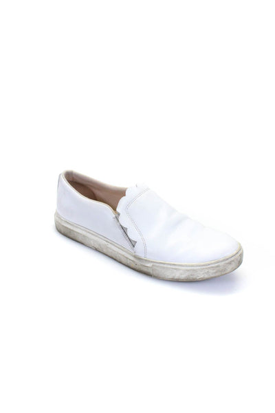 Kate Spade New York Womens Slip On Scalloped Low Top Sneakers White Leather 8.5B