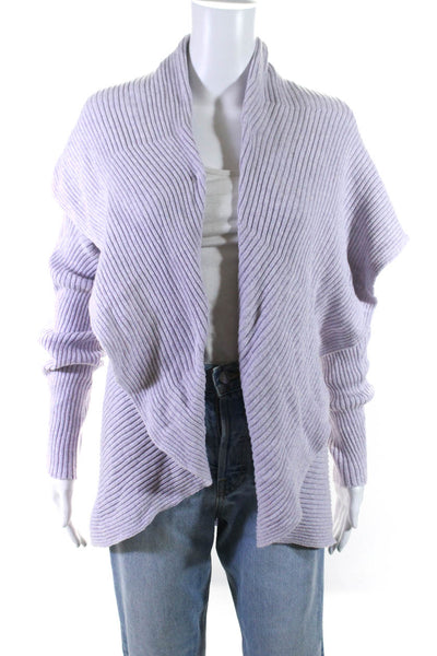 Violet del Mar Women's Open Front Long Sleeves Cardigan Sweater Purple Size S