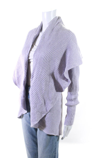 Violet del Mar Women's Open Front Long Sleeves Cardigan Sweater Purple Size S