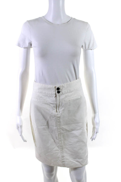 Kate Spade Saturday Women's Zip Closure Pencil Midi Skirt White Size 2