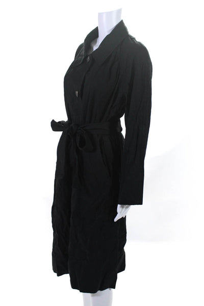 Everlane Womens The Gathered Drape Trench  Black Size S