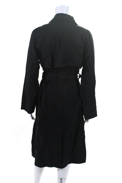 Everlane Womens The Gathered Drape Trench  Black Size S