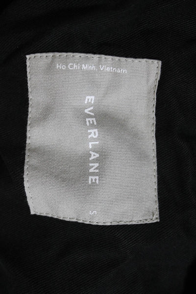 Everlane Womens The Gathered Drape Trench  Black Size S