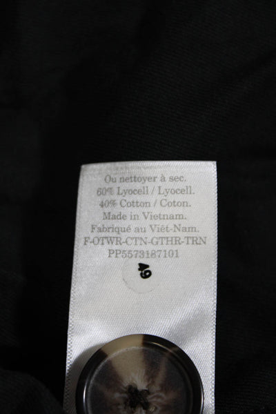 Everlane Womens The Gathered Drape Trench  Black Size S