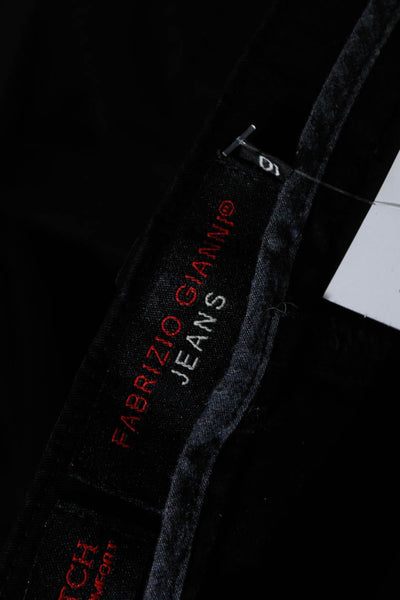Fabrizio Gianni Jeans Womens Cotton Buttoned Straight Leg Jeans Black Size 10