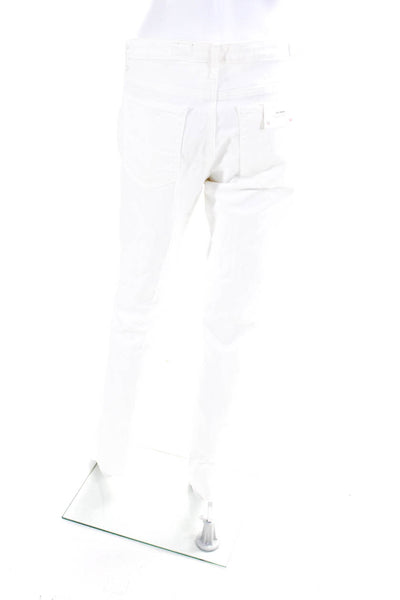 AG Adriano Goldschmied Womens Cotton Button Straight Leg Jeans White Size EUR30