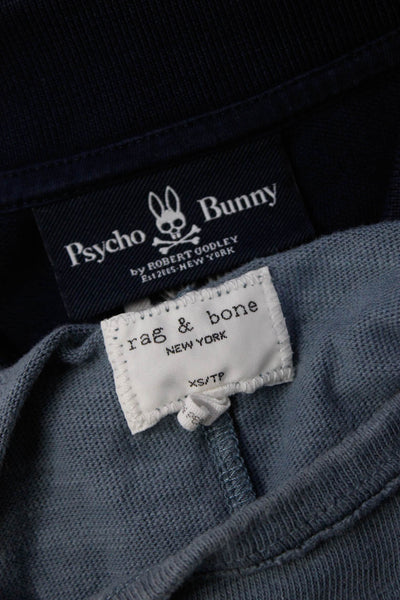Psycho Bunny Rag & Bone Mens Rugby Tee Shirt Blue Size 4 Extra Small Lot 2