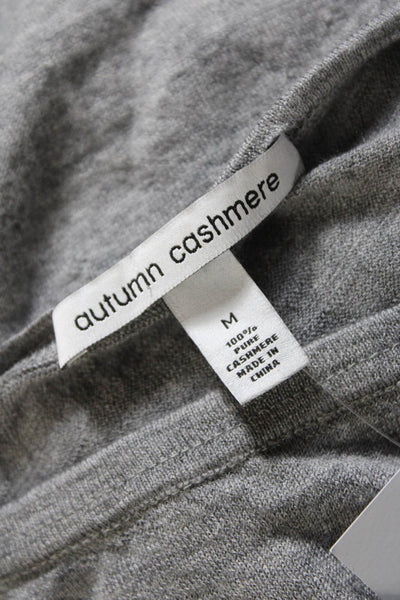 Autumn Cashmere Women's Short Sleeve Crewneck Knit Top Gray Size M